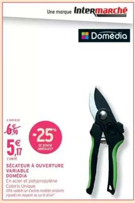 SÉCATEUR À OUVERTURE VARIABLE DOMÉDIA