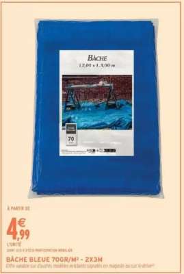 BÂCHE BLEUE 70GR/M² - 2X3M
