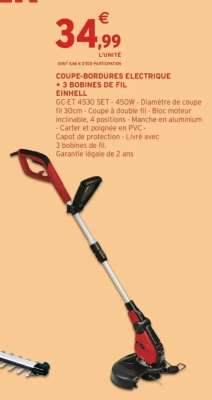 COUPE-BORDURES ELECTRIQUE + 3 BOBINES DE FIL EINHELL