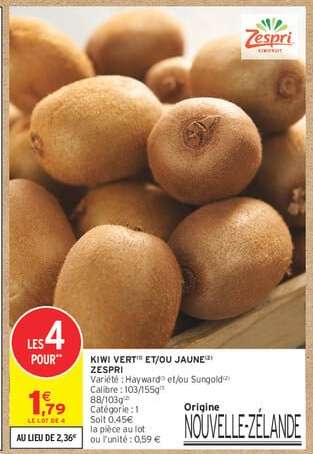 KIWI VERT ET/OU JAUNE