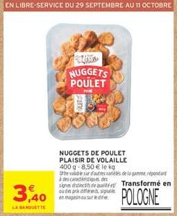NUGGETS DE POULET PLAISIR DE VOLAILLE