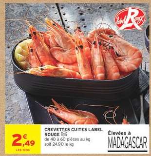CREVETTES CUITES LABEL ROUGE
