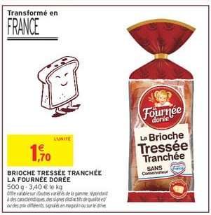 BRIOCHE TRESSEE TRANCHEE LA FOURNEE DOREE