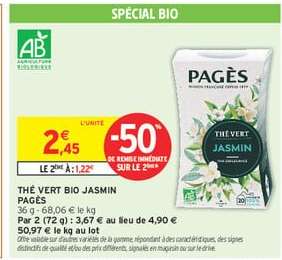 THÉ VERT BIO JASMIN PAGÈS