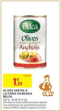 OLIVES VERTES À LA FARCE D'ANCHOIS BELCA