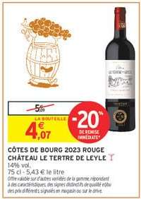 CÔTES DE BOURG 2023 ROUGE CHÂTEAU LE TERTRE DE LEYLE