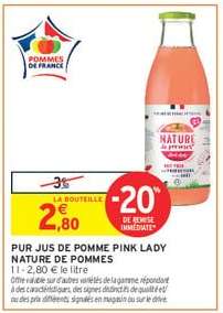 PUR JUS DE POMME PINK LADY NATURE DE POMMES