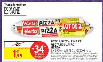 Pâte À Pizza Fine Et Rectangulaire Herta