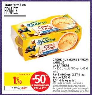 CRÈME AUX ŒUFS SAVEUR VANILLE LA LAITIÈRE
