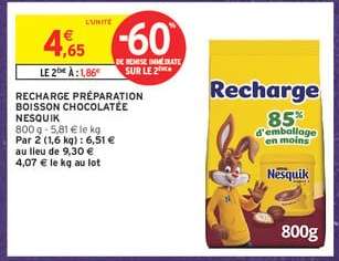 RECHARGE PRÉPARATION BOISSON CHOCOLATÉE NESQUIK