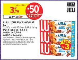 Lulu L'ourson Chocolat Lu