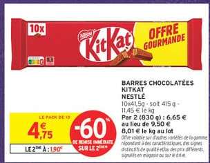 BARRES CHOCOLATÉES KITKAT