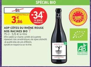 AOP CÔTES DU RHÔNE ROUGE NOS RACINES BIO