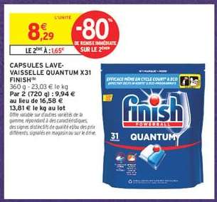 CAPSULES LAVE-VAISSELLE QUANTUM X31 FINISH