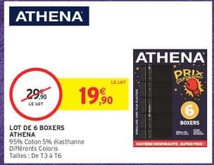 LOT DE 6 BOXERS ATHENA