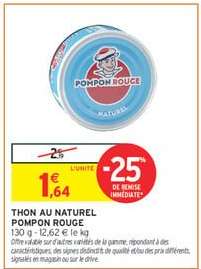 Thon au naturel POMPON ROUGE