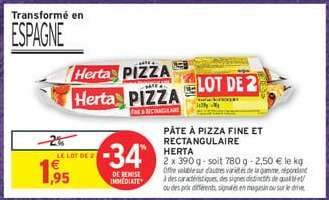 Pâte À Pizza Fine Et Rectangulaire Herta