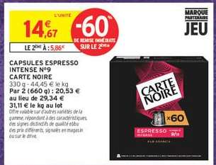 CAPSULES ESPRESSO INTENSE N°9 CARTE NOIRE