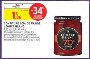 Confiture 70% de Fraise Léonce Blanc