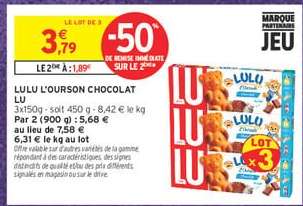Lulu L'ourson Chocolat Lu