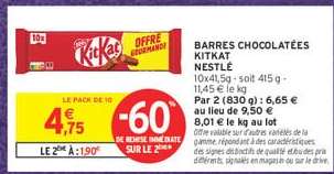 BARRES CHOCOLATÉES KITKAT