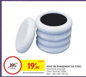POUF DE RANGEMENT EN TISSU