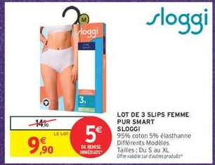 LOT DE 3 SLIPS FEMME PUR SMART