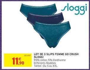 Lot de 3 slips femme Go Crush Sloggi