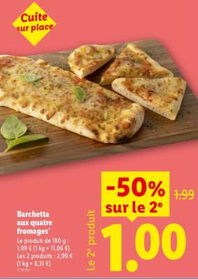Barchetta aux quatre fromages
