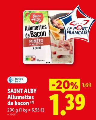 SAINT ALBY Allumettes de bacon