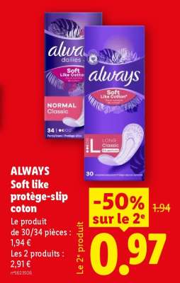ALWAYS Soft like protège-slip coton