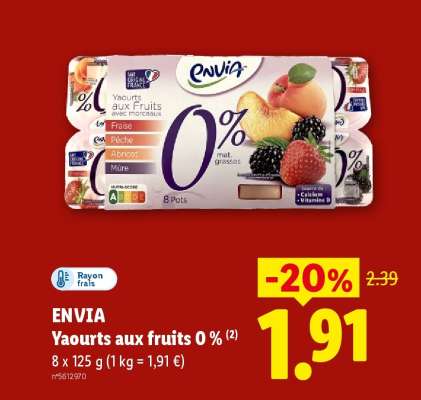 ENVIA Yaourts aux fruits 0%