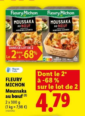 Fleury Michon Moussaka au bœuf