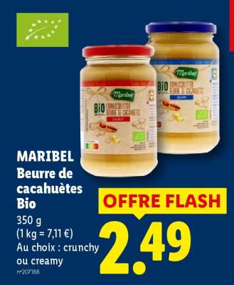 MARIBEL Beurre de cacahuètes Bio