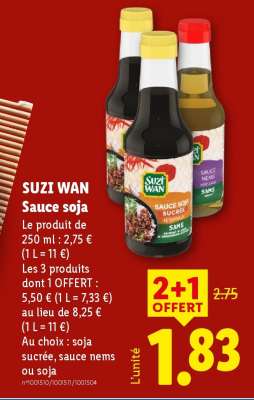 SUZI WAN Sauce soja