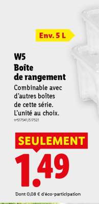 W5 Boîte de rangement