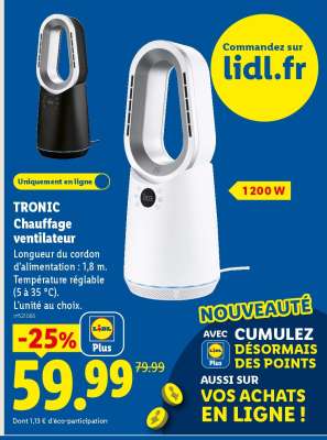TRONIC Chauffage ventilateur