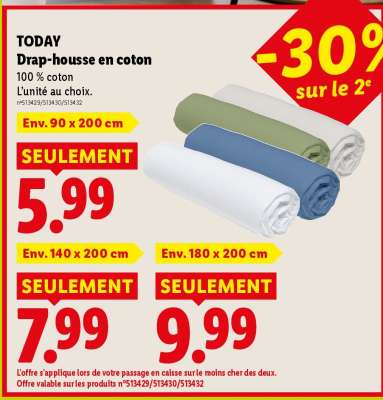 TODAY Drap-housse en coton