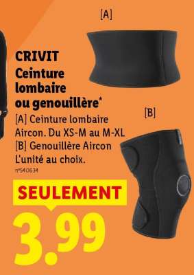 CRIVIT Ceinture lombaire ou genouillère