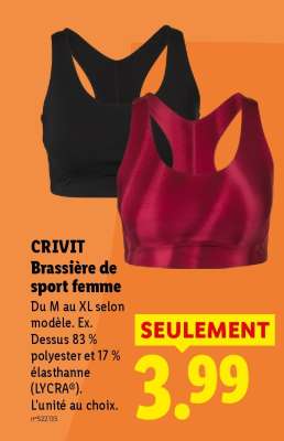 CRIVIT Brassière de sport femme