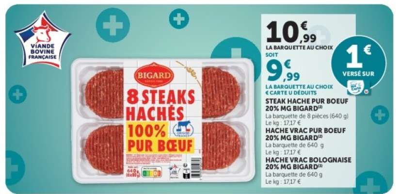 8 Steaks Hachés 100% Pur Bœuf
