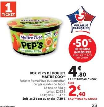 BOX PEP'S DE POULET MAITRE COQ