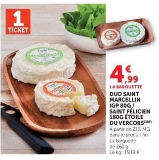 Duo Saint Marcellin IGP 80g Saint Felicien 180g Etoile du Vercors