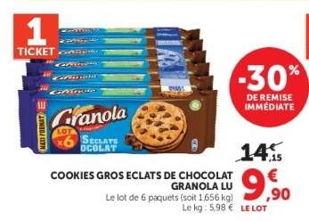 Cookies Gros Éclats De Chocolat Granola Lu