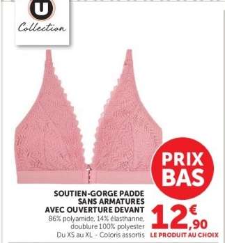 Soutien-gorge paddé sans armatures avec ouverture devant