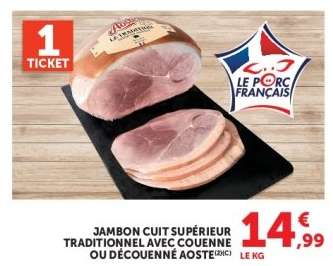 Jambon cuit supérieur traditionnel