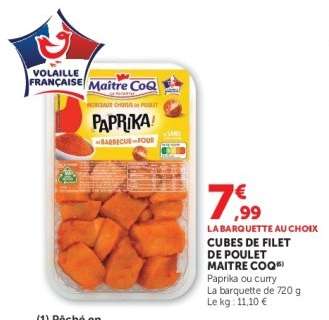 CUBES DE FILET DE POULET MAITRE COQ