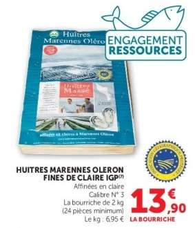 Huitres Marennes Oleron Fines de Claire IGP