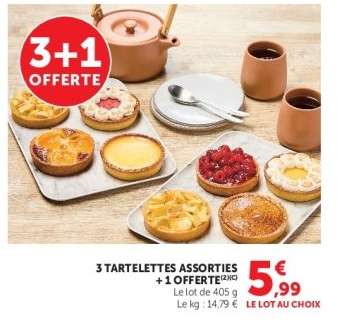3 Tartelettes Assorties + 1 Offerte