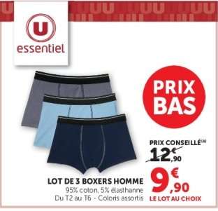 LOT DE 3 BOXERS HOMME